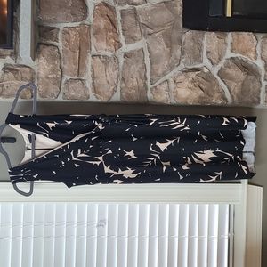 Ann Taylor XS Midnight Jungle Black and Tan Wrap-Style Dress